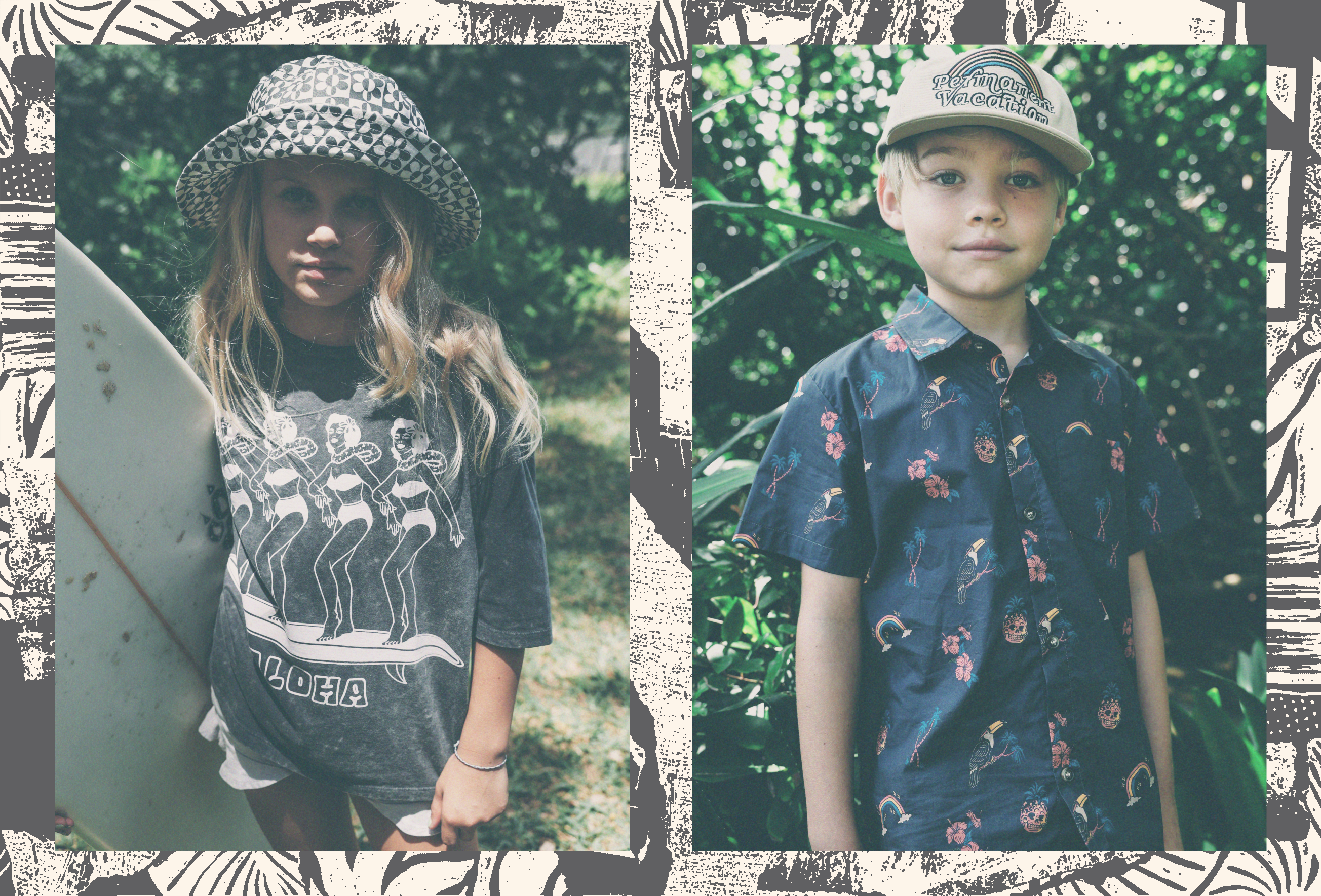 Tiny Whales 女の子用 ファッション 子供服 Tシャツ Paradise Raglan Tee (Toddler/Little Kids/Big Kids) - Berry